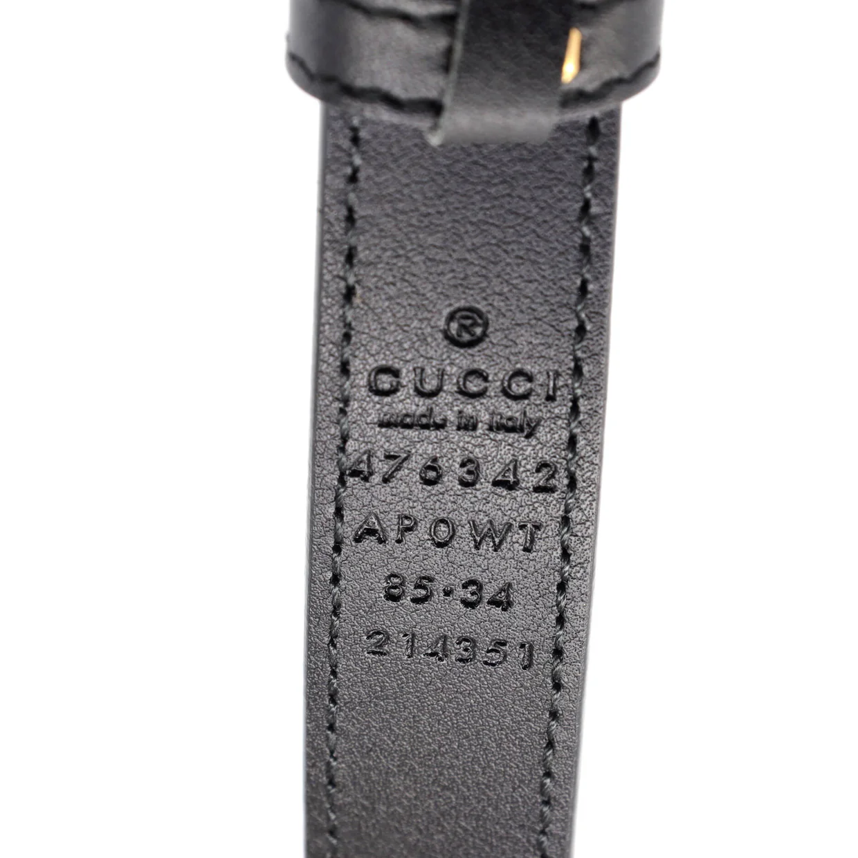 Pearly GG Marmont Belt Leather Thin - Deep Luxury