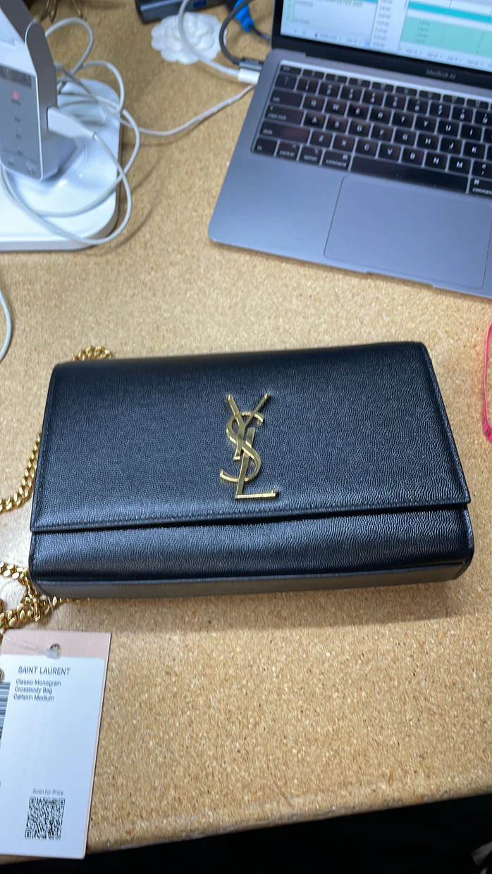 Classic Monogram Crossbody Bag Grainy Leather Medium - Deep Luxury