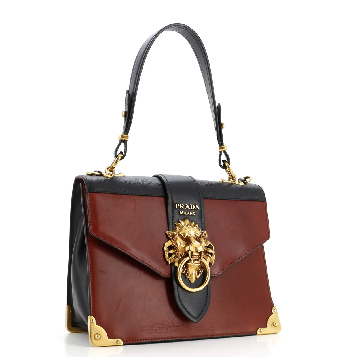 Animalier Cahier Convertible Shoulder Bag City Calf and Saffiano Medium - Deep Luxury