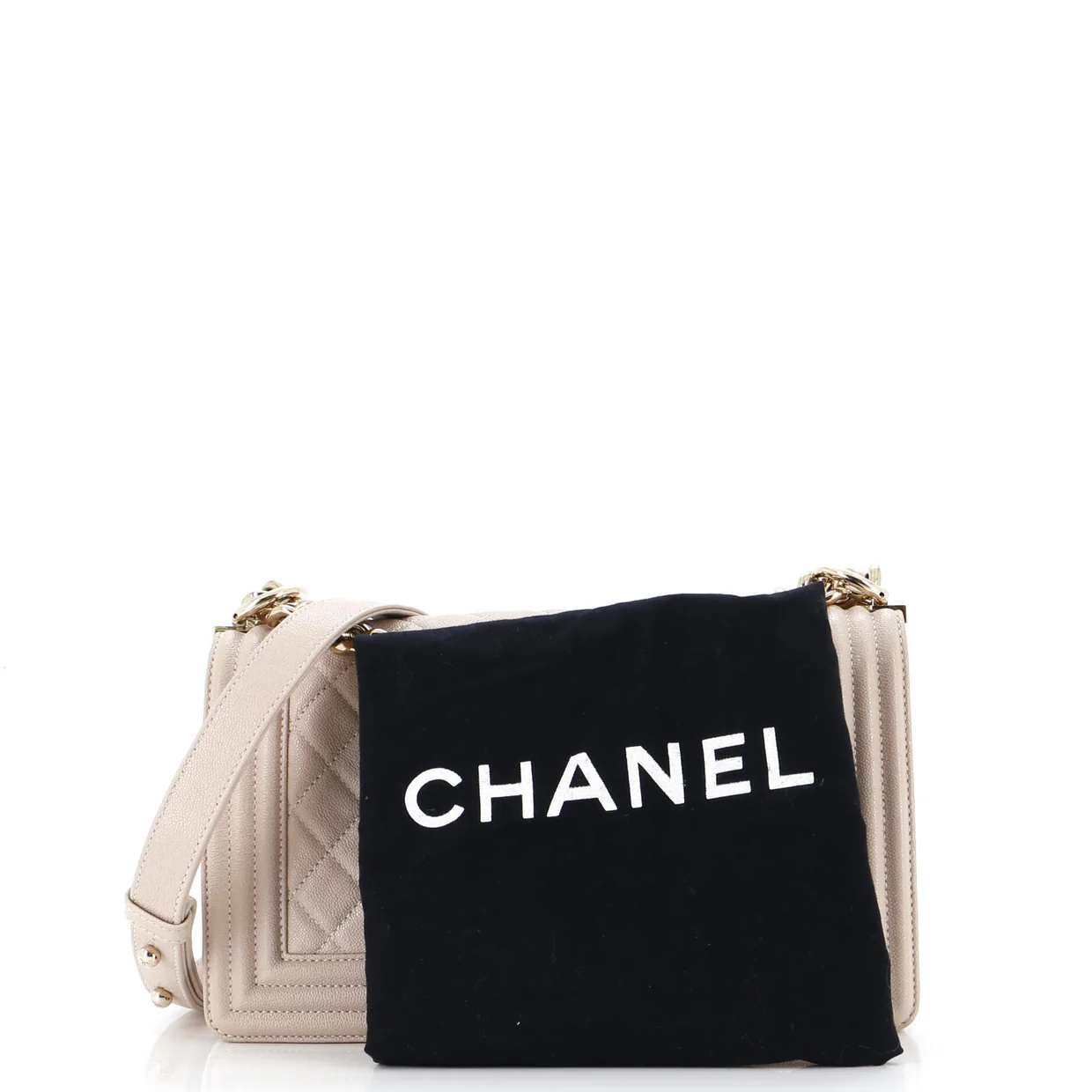 Boy Flap Bag Quilted Caviar Old Medium - Deep Luxury