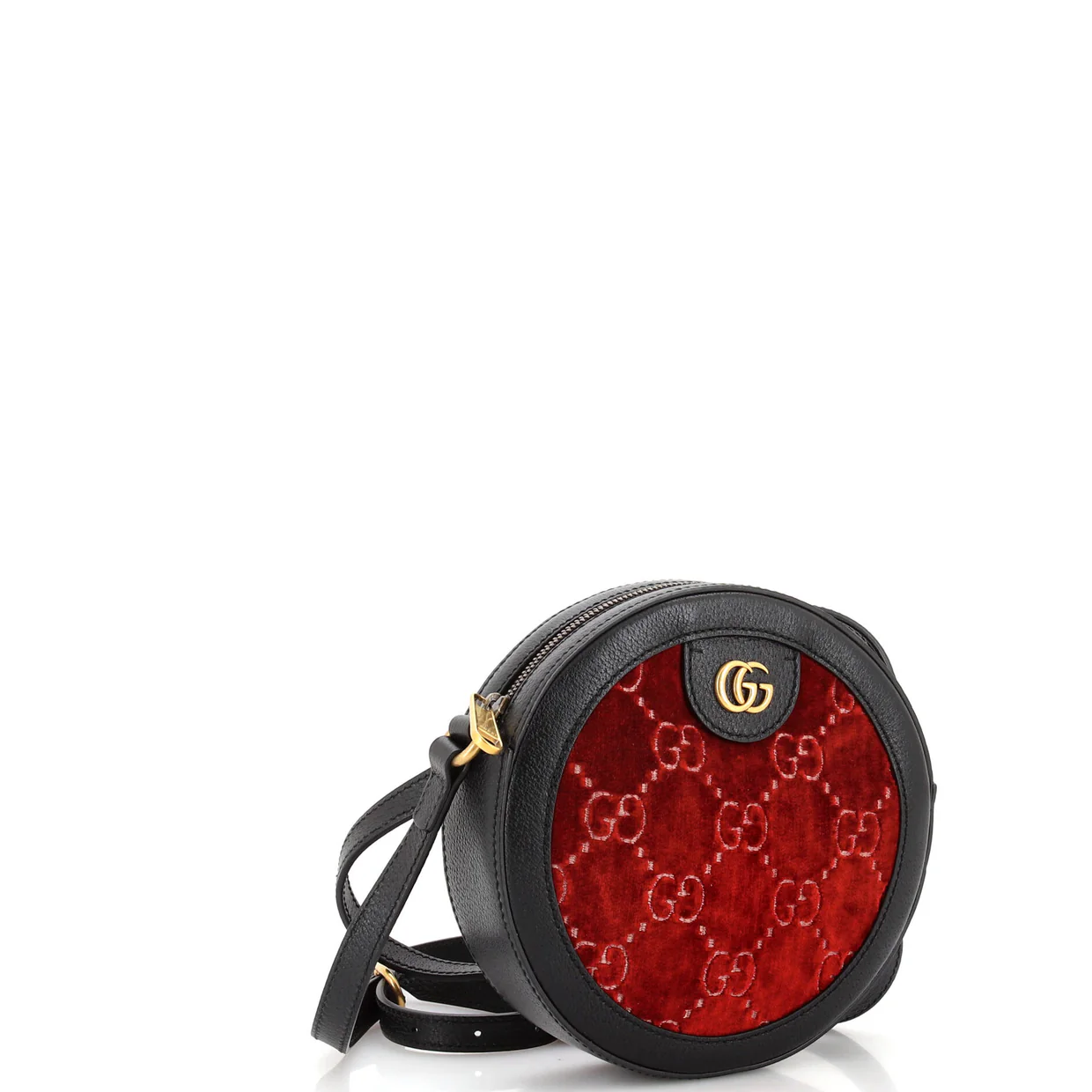 Ophidia Round Shoulder Bag GG Velvet Mini - Deep Luxury