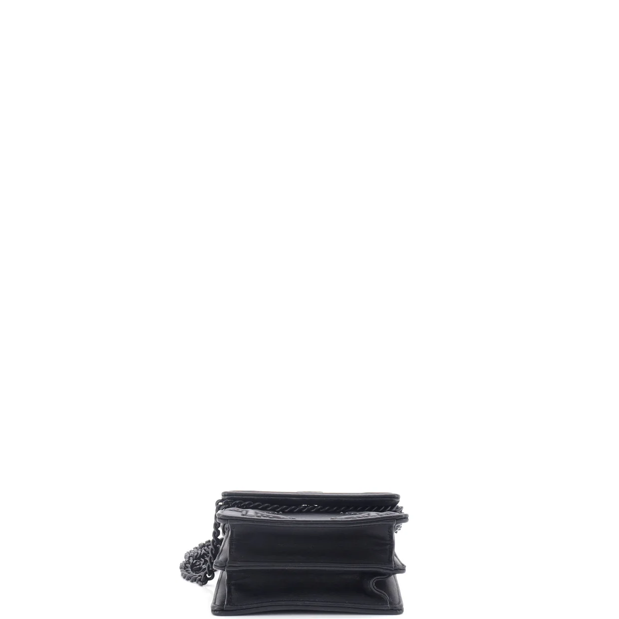 Ultra Matte Diorama Vertical Clutch on Chain Studded Leather - Deep Luxury