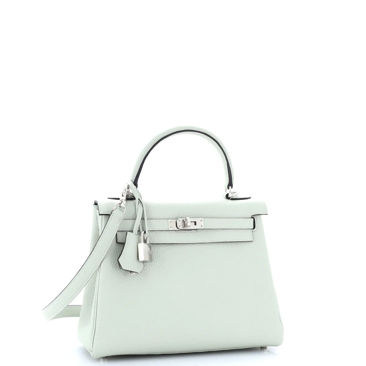Kelly Handbag Grey Clemence with Palladium Hardware 25 - Deep Luxury