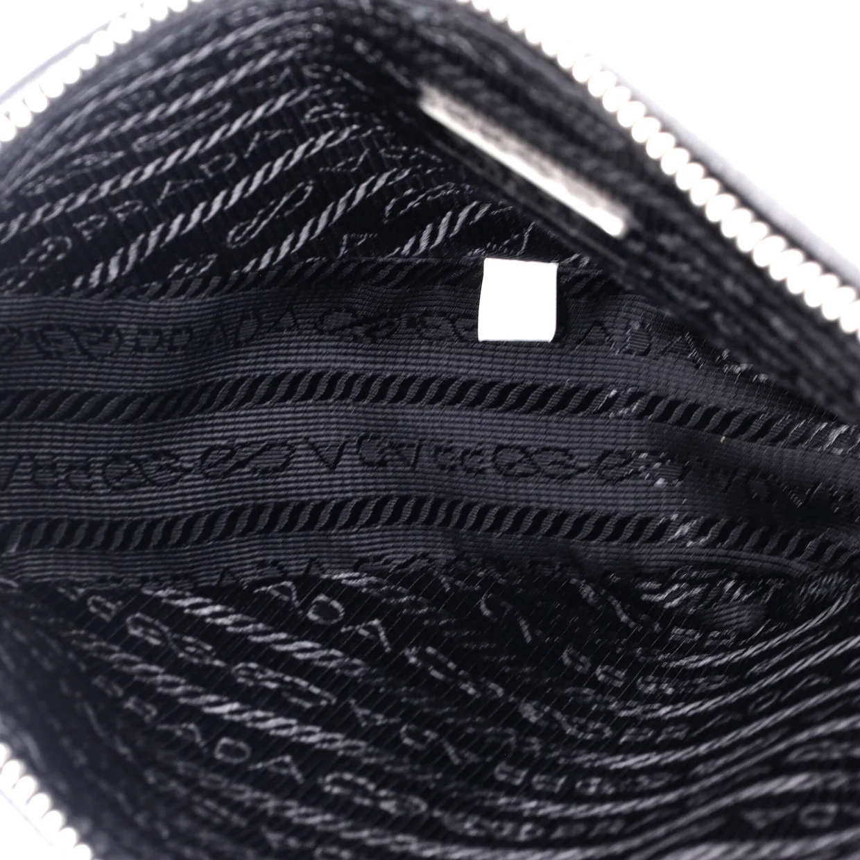 Triangle Logo Wristlet Pouch Embossed Leather - Deep Luxury