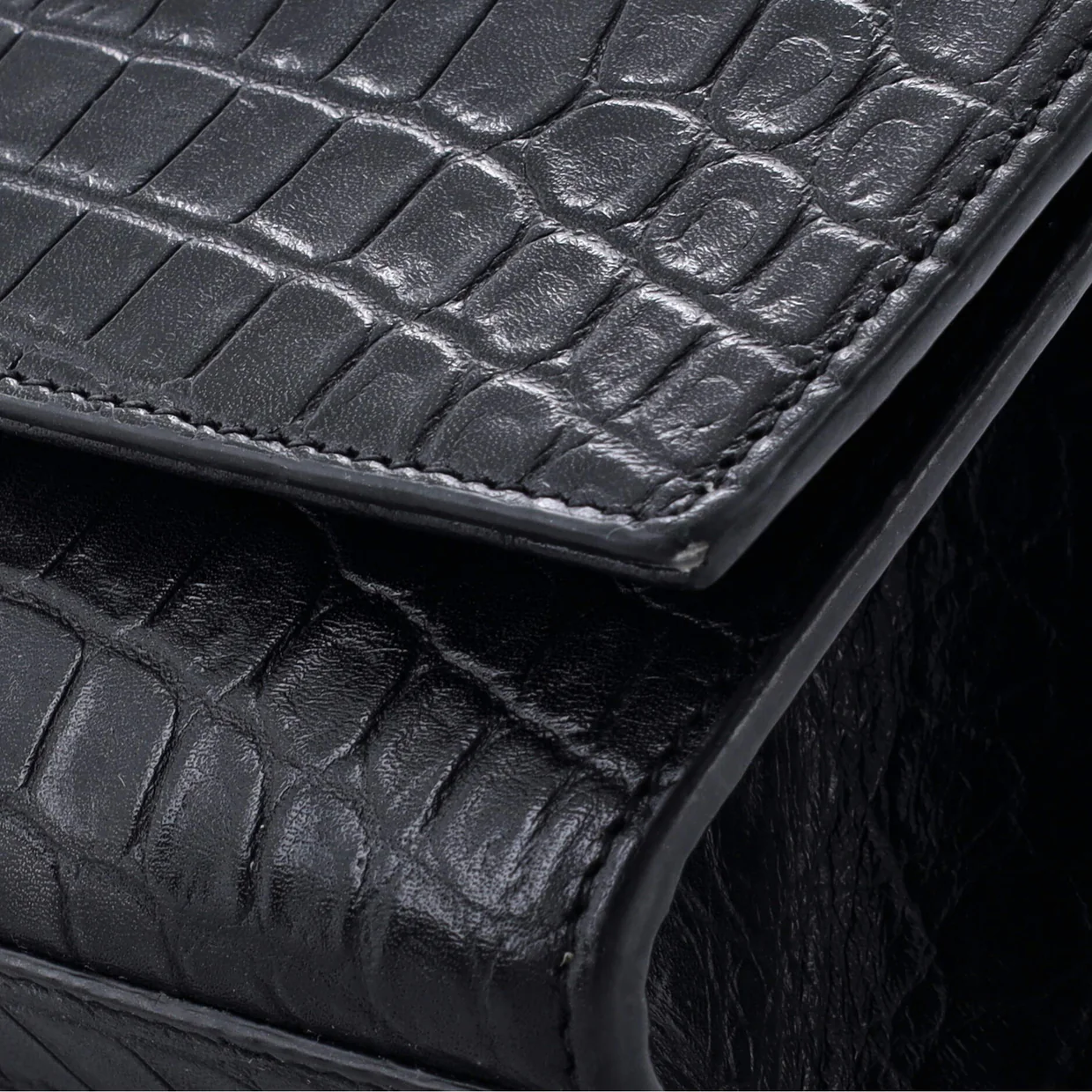 Classic Monogram Tassel Crossbody Bag Crocodile Embossed Leather Medium - Deep Luxury