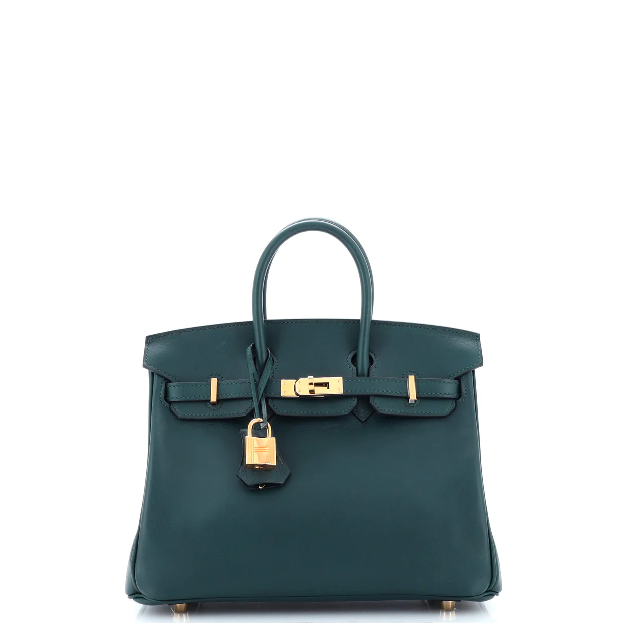 Birkin Handbag Vert Cypress Swift with Gold Hardware 25 - Deep Luxury