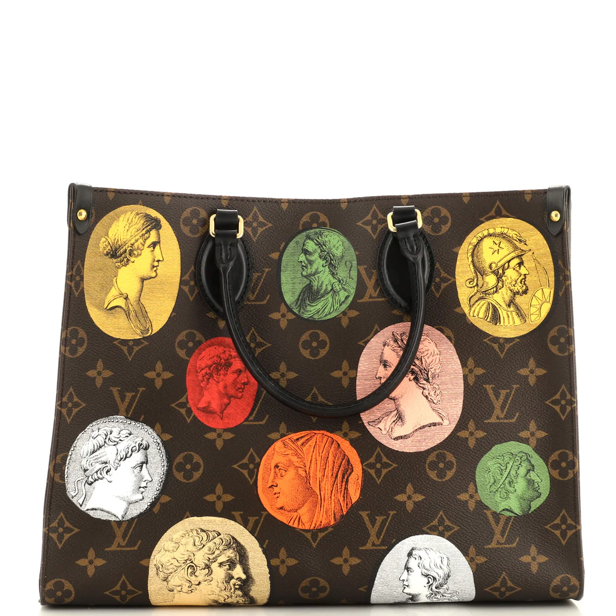 OnTheGo Tote Limited Edition Fornasetti Cameo Monogram Canvas MM - Deep Luxury