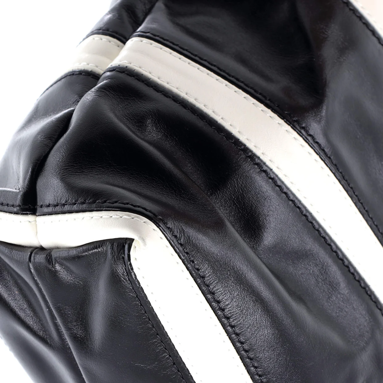 22 Chain Hobo Striped Shiny Calfskin Small - Deep Luxury
