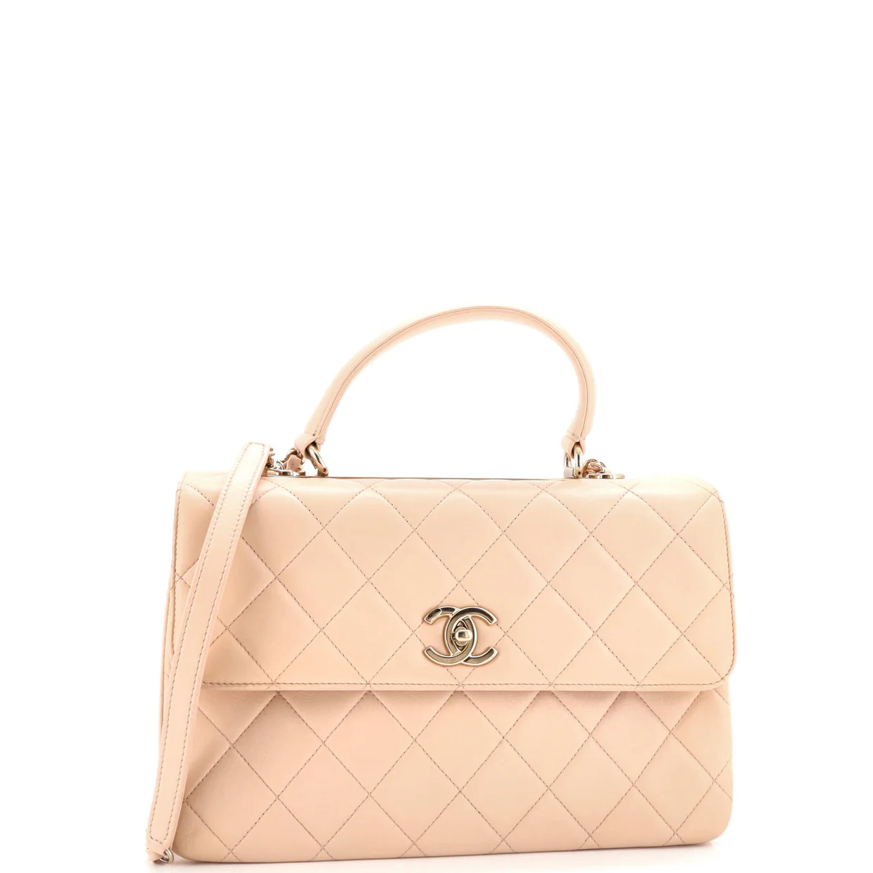 Trendy CC Top Handle Bag Quilted Lambskin Medium - Deep Luxury