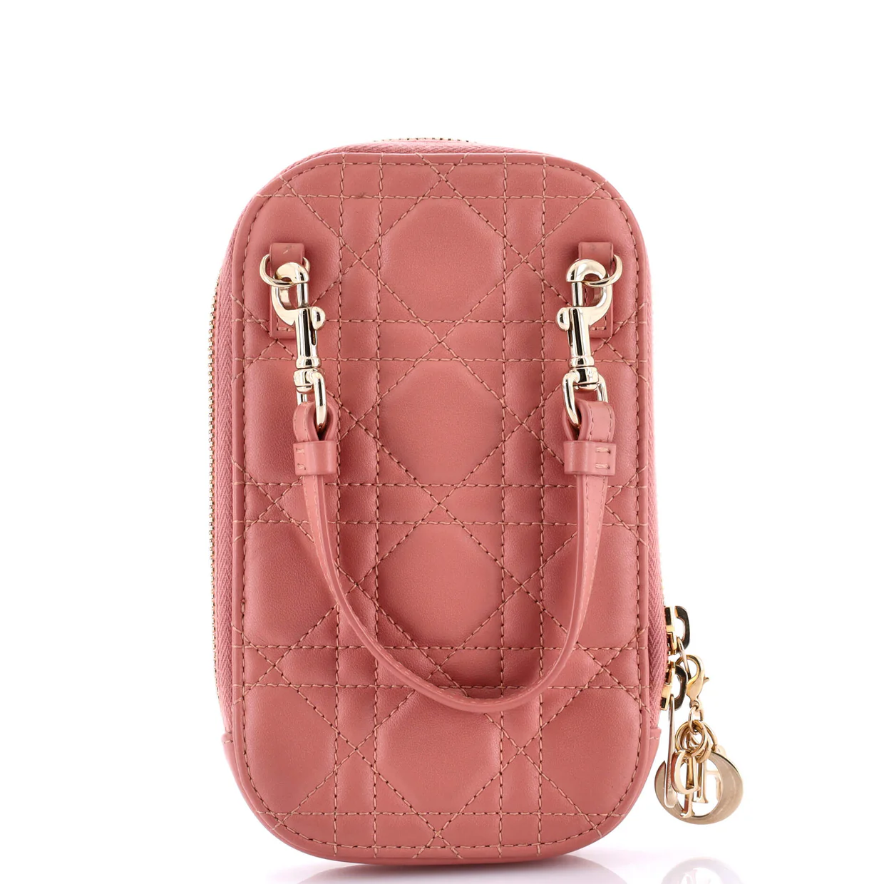 Lady Dior Phone Holder on Chain Cannage Quilt Lambskin - Deep Luxury