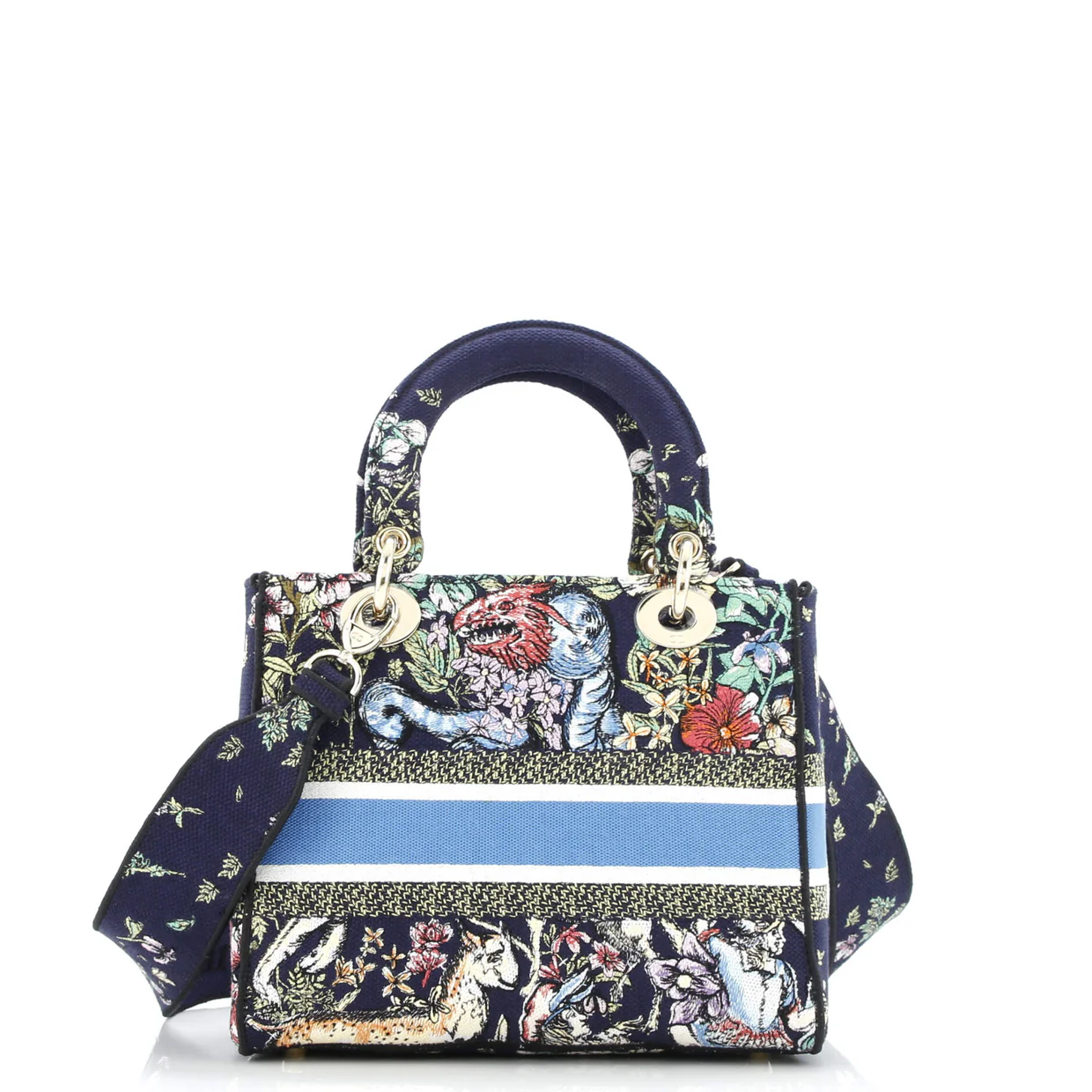Lady D-Lite Bag Embroidered Canvas Medium - Deep Luxury
