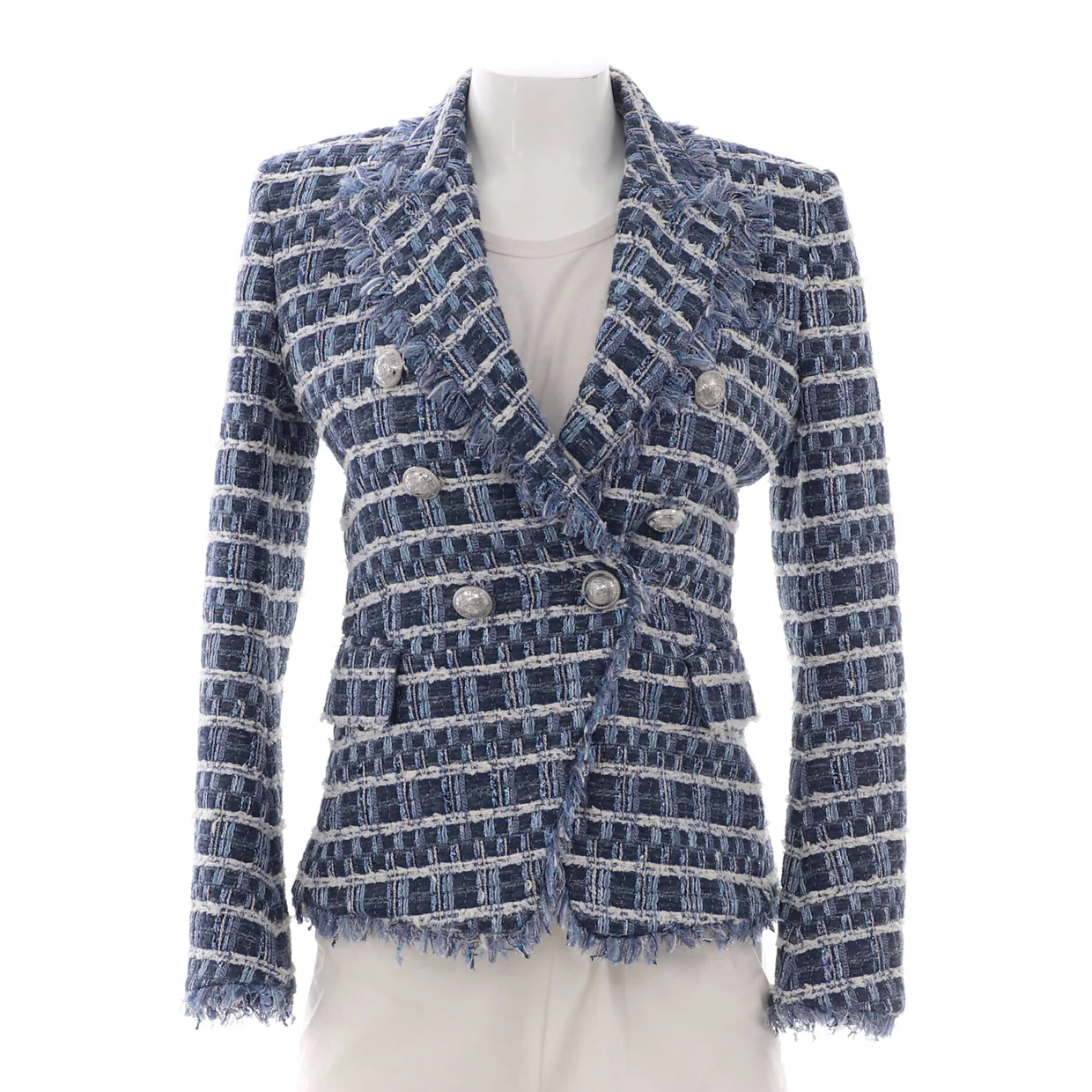 Women's Double Breasted Blazer Tweed - Deep Luxury