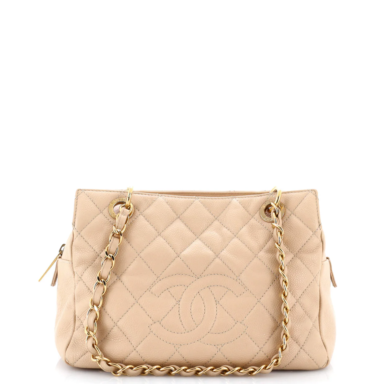 Petite Timeless Tote Quilted Caviar - Deep Luxury