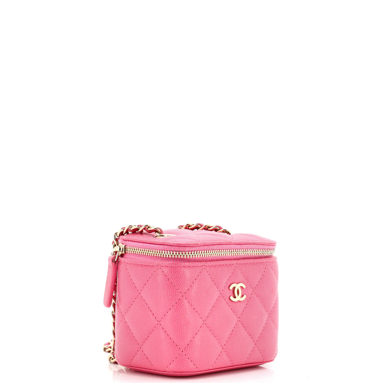 Classic Vanity Case with Chain Quilted Caviar Mini - Deep Luxury