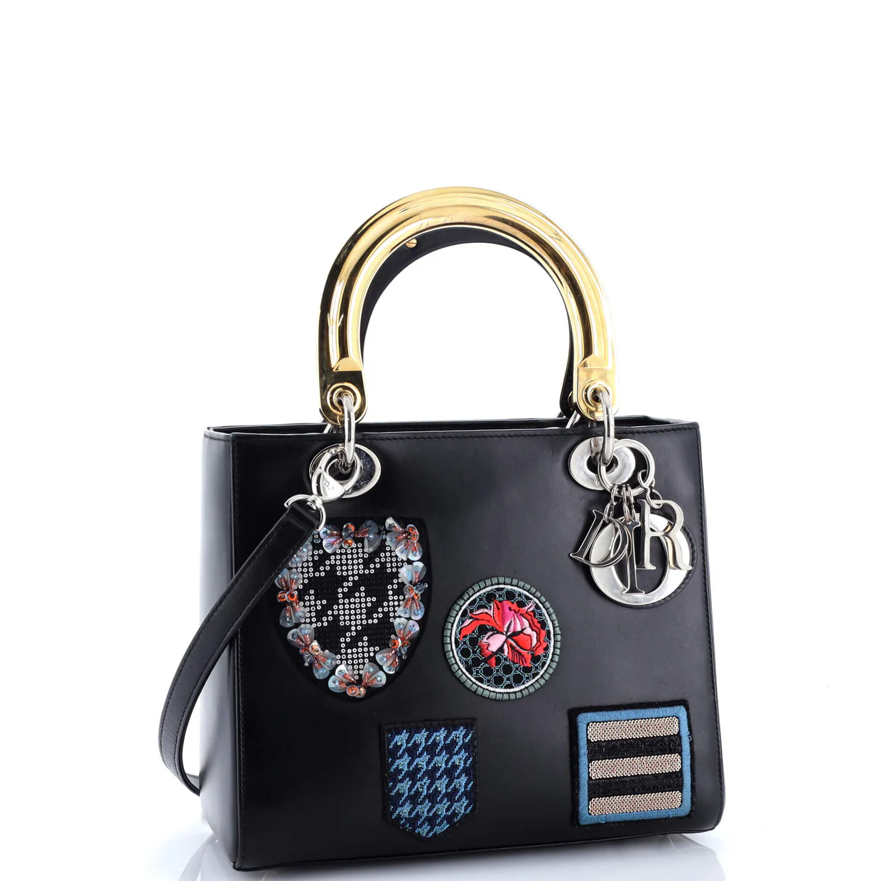 Lady Dior Bag Patch Embellished Leather Medium - Deep Luxury