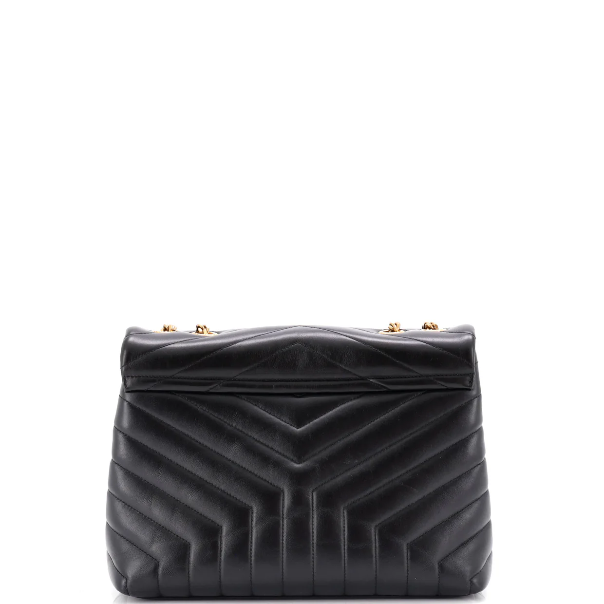 Loulou Shoulder Bag Matelasse Chevron Leather Medium - Deep Luxury