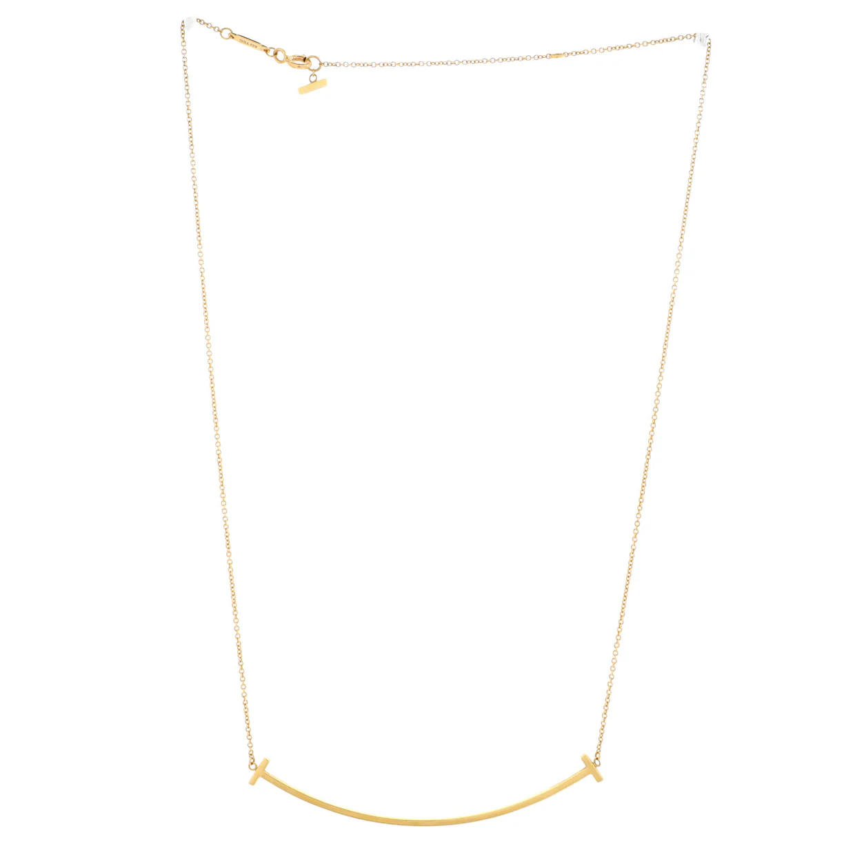 T Smile Pendant Necklace 18K Yellow Gold Large - Deep Luxury
