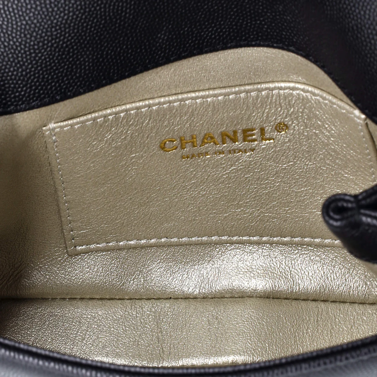 Captain Gold Waist Bag Embroidered Caviar Medium - Deep Luxury