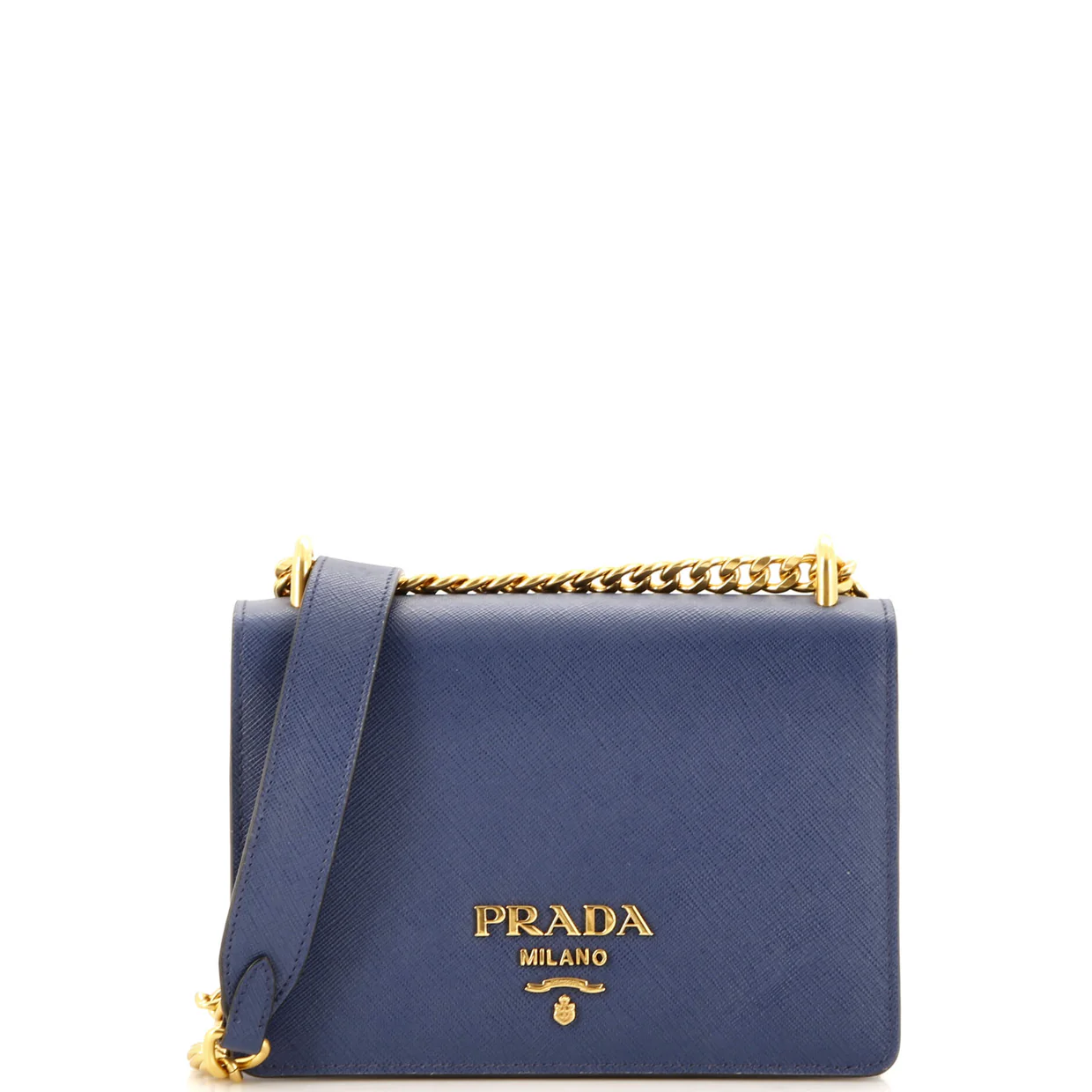 Chain Flap Bag Saffiano Leather Small - Deep Luxury