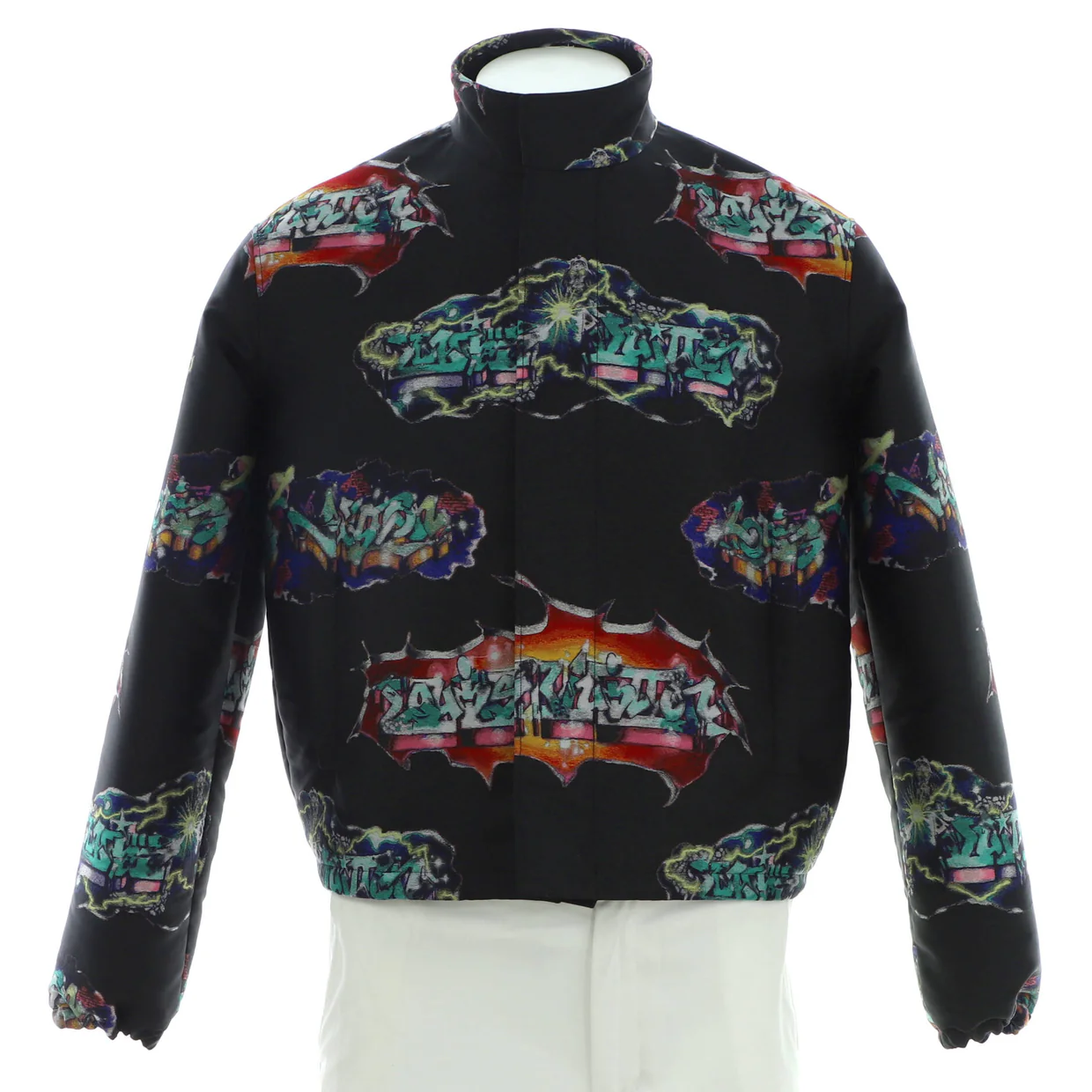 Men's Graffiti Logo Blouson Jacket Printed Nylon - Deep Luxury