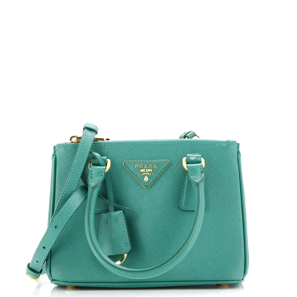 Galleria Double Zip Tote Saffiano Leather Mini - Deep Luxury