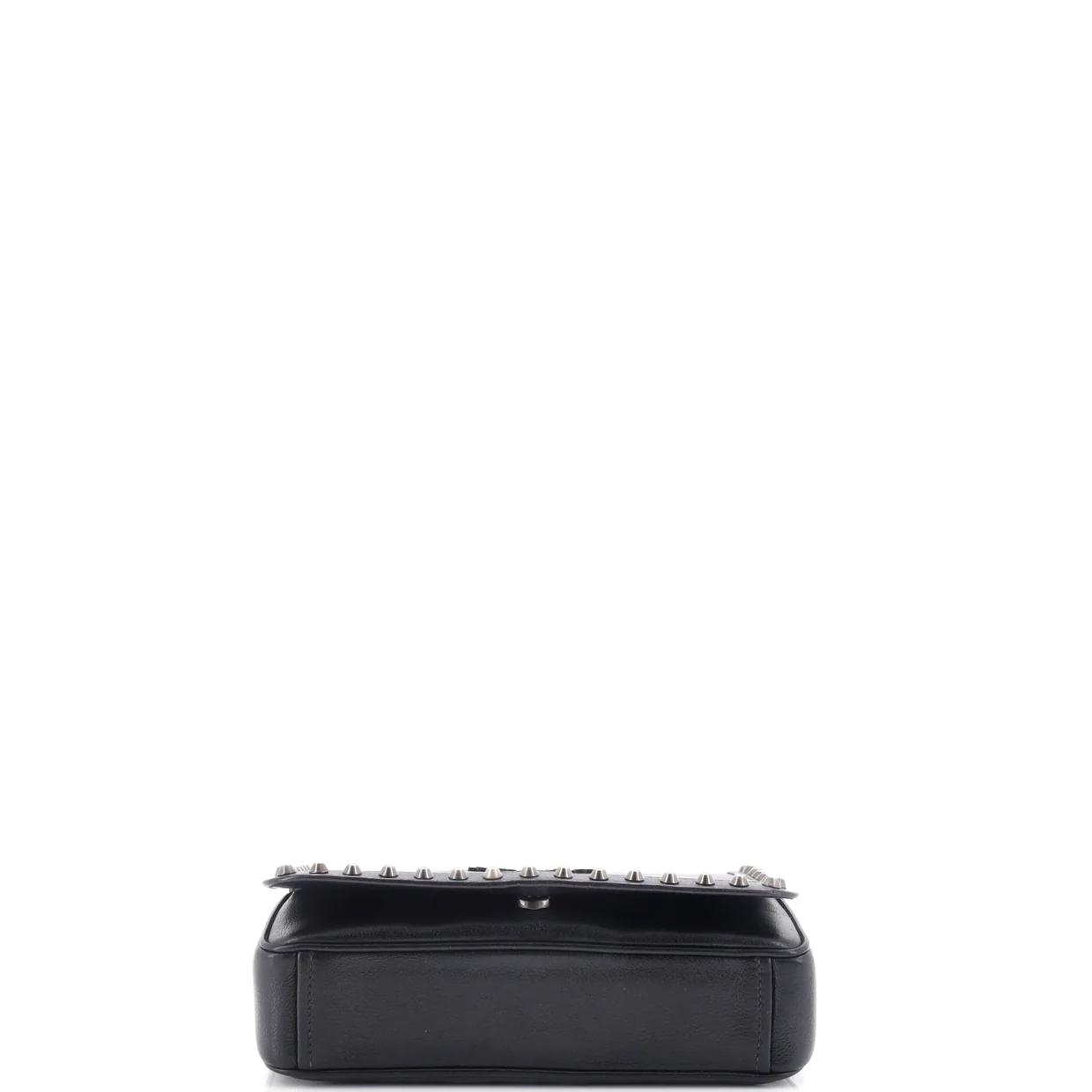 Chain Flap Bag Studded Glazed Calfskin Medium - Deep Luxury