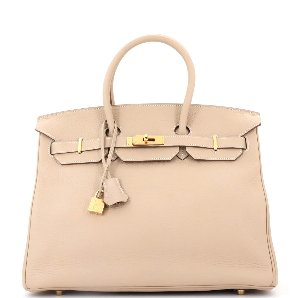 Birkin Handbag Light Clemence with Gold Hardware 35 - Deep Luxury