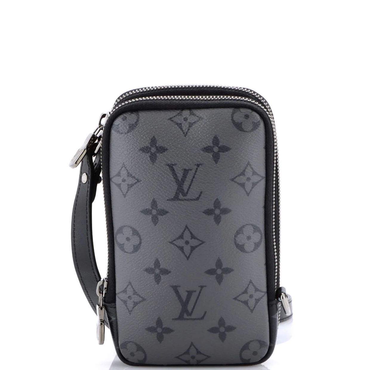 Double Phone Pouch Reverse Monogram Eclipse Canvas - Deep Luxury