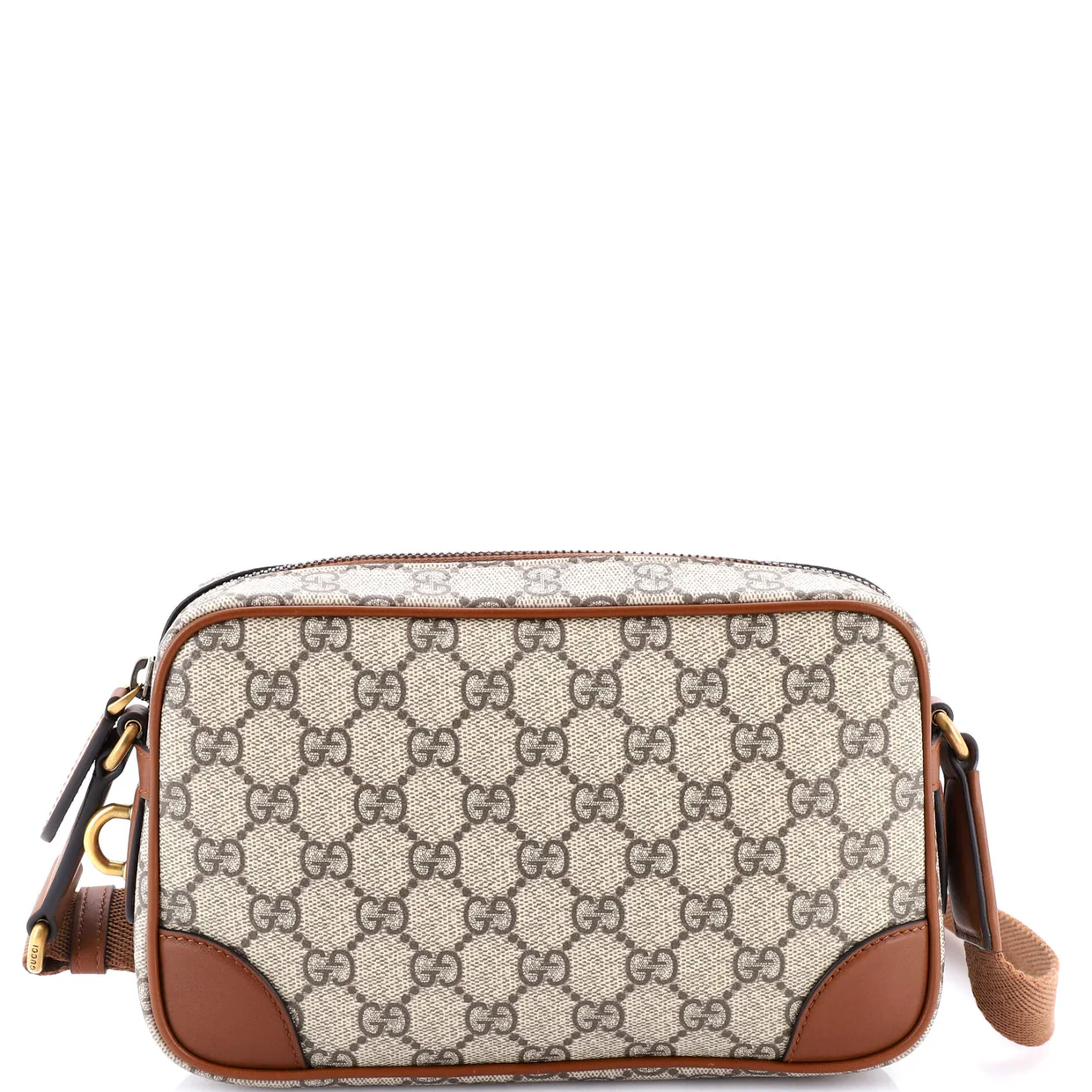 Emblem Crossbody Bag GG Coated Canvas with Leather Small - Deep Luxury