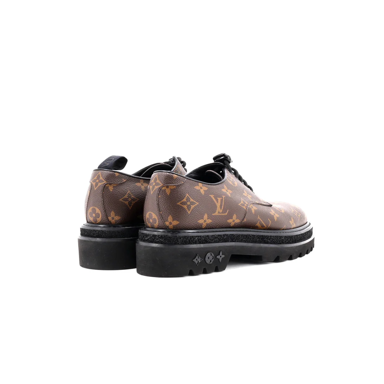 Men's Black Ice Derby Shoes Monogram Canvas - Deep Luxury