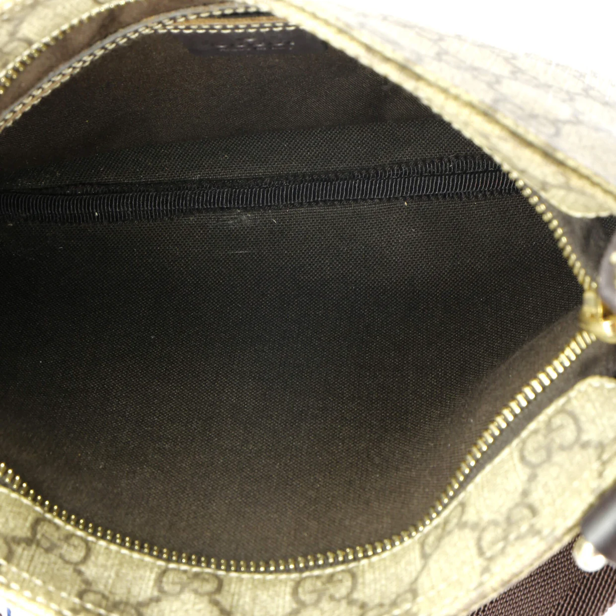 Zip Top Messenger Bag GG Coated Canvas Small - Deep Luxury