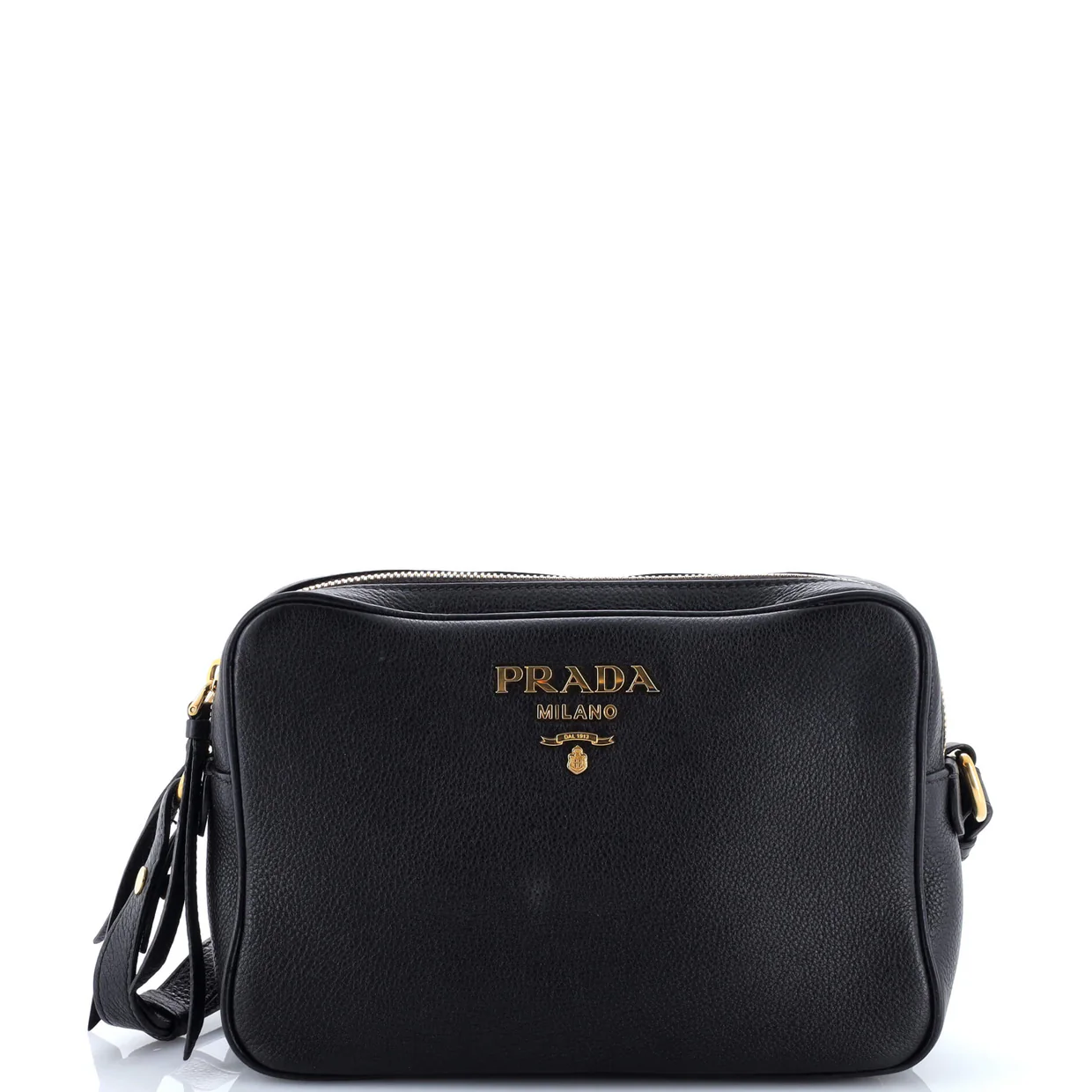 Double Zip Camera Bag Vitello Phenix Medium - Deep Luxury