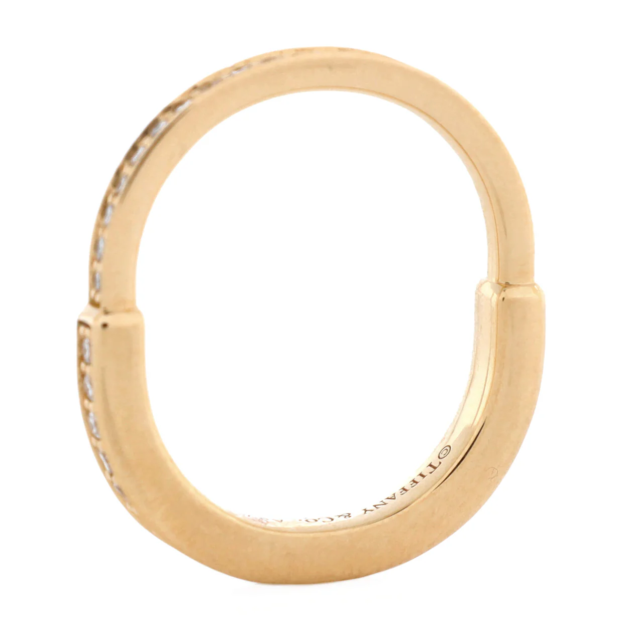 Lock Ring 18K Rose Gold with Pave Diamonds - Deep Luxury