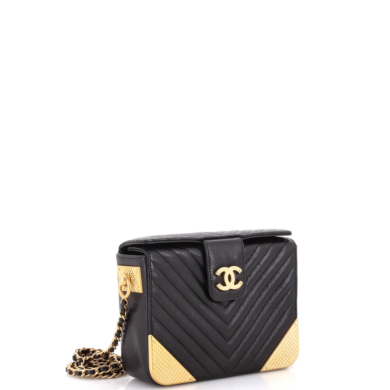 Rock the Corner Minaudiere Chevron Calfskin - Deep Luxury