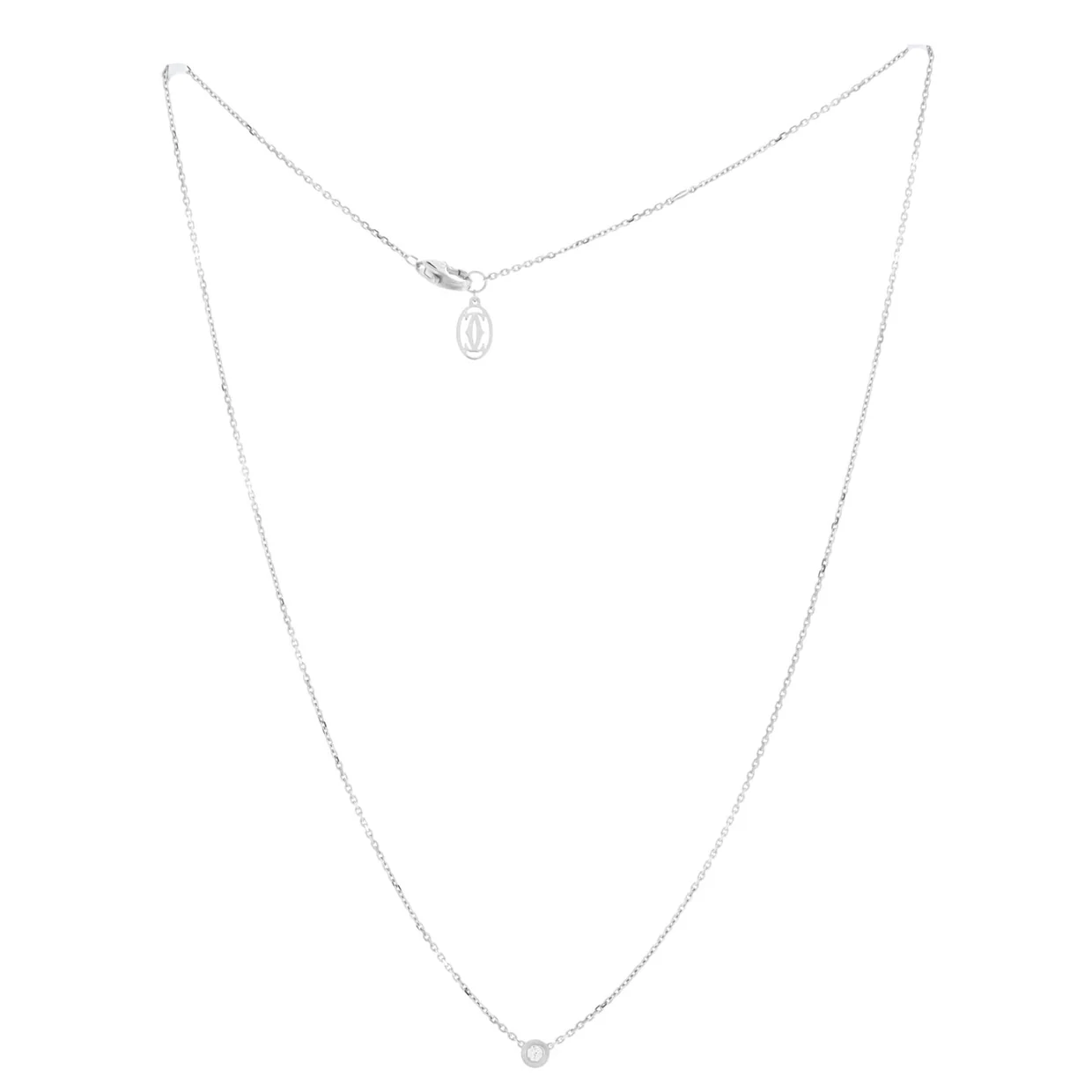 D'Amour Pendant Necklace 18K White Gold and Diamond XS - Deep Luxury