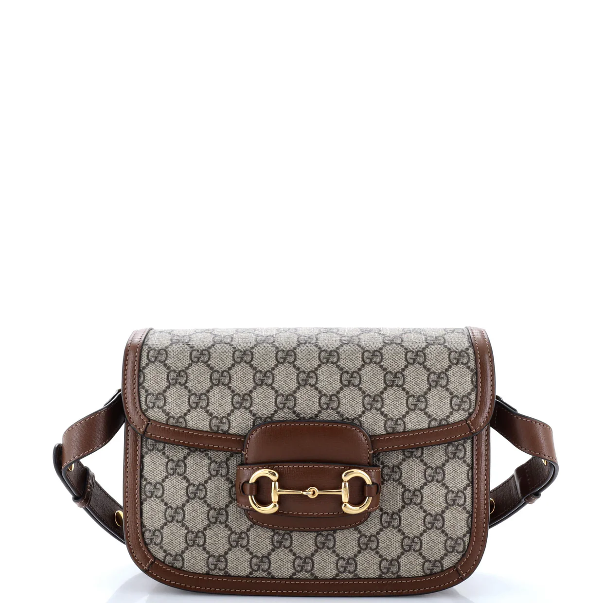 Horsebit 1955 Shoulder Bag GG Coated Canvas with Leather Small - Deep Luxury