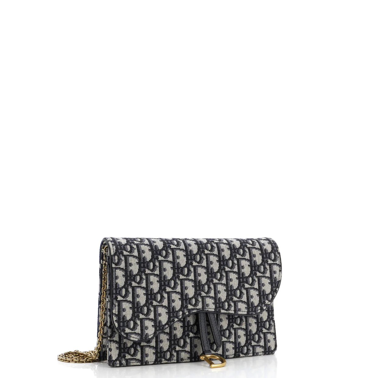 Saddle Chain Clutch Oblique Canvas - Deep Luxury