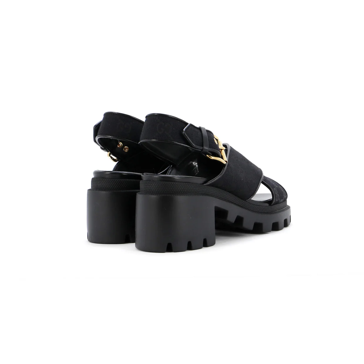 Women's Lug Sole Platform Slingback Sandals GG Canvas - Deep Luxury