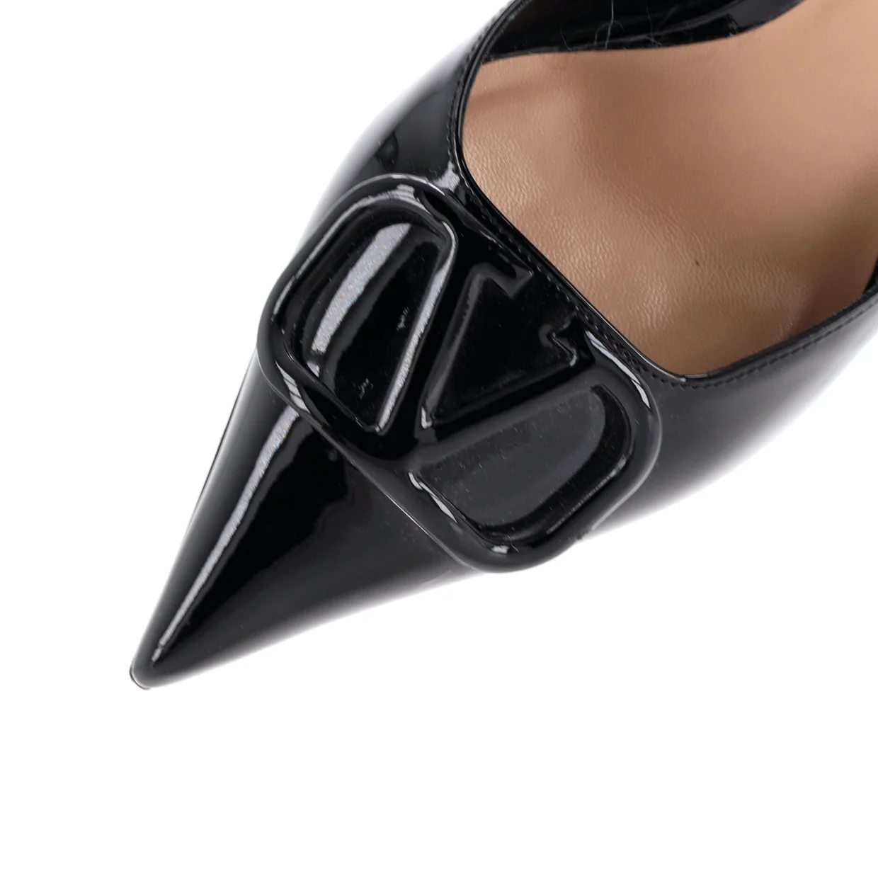 Women's VLogo Heeled Mules Patent 80 - Deep Luxury
