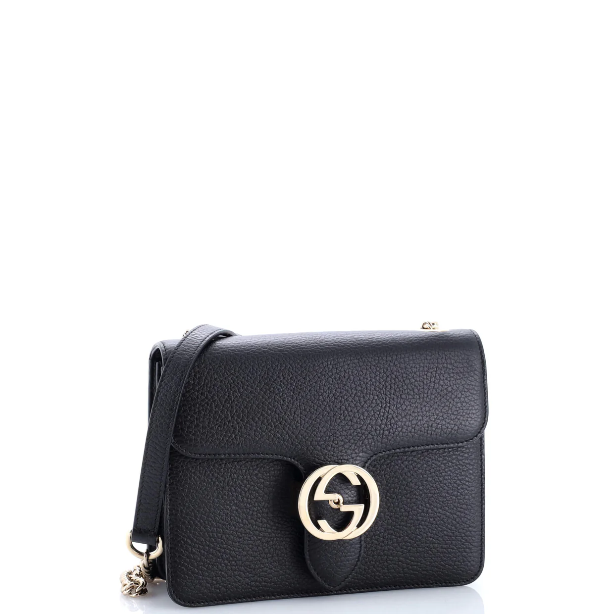 Interlocking Shoulder Bag Leather Small - Deep Luxury