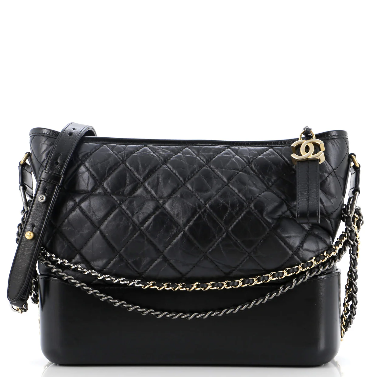 Gabrielle Hobo Quilted Aged Calfskin Medium - Deep Luxury