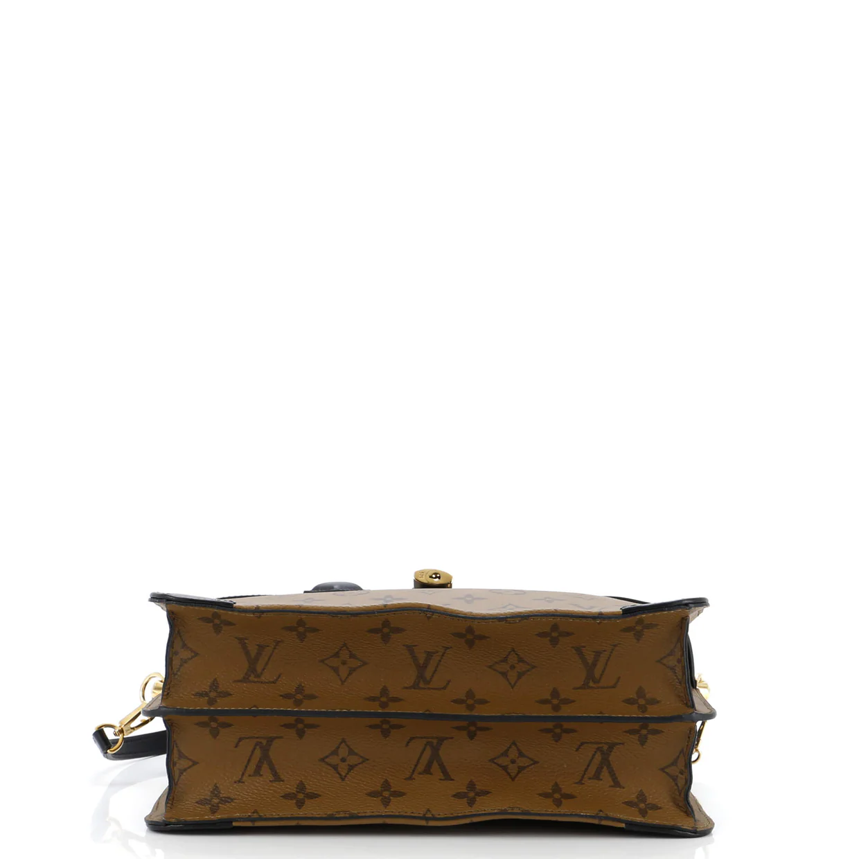 City Malle Handbag Reverse Monogram Canvas and Leather MM - Deep Luxury