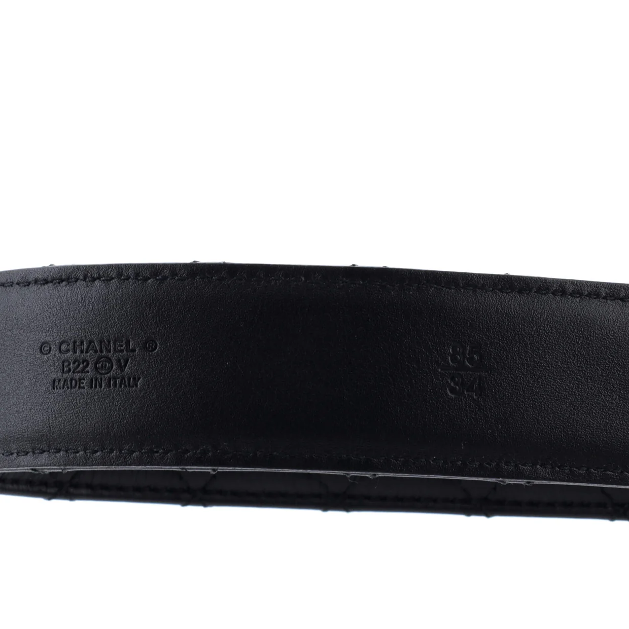 Woven Chain CC Buckle Belt Quilted Leather Wide - Deep Luxury