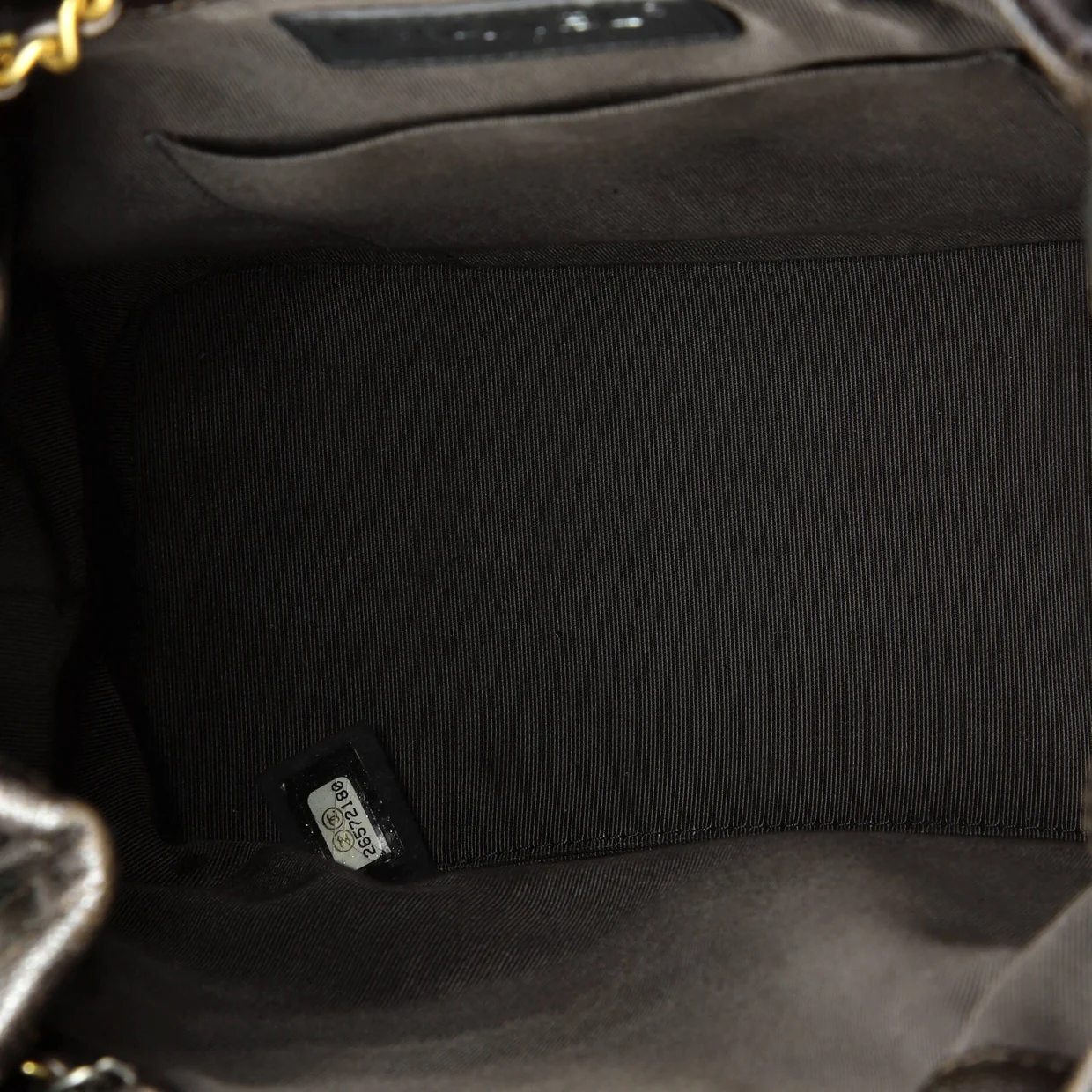 Gabrielle Backpack Chevron Metallic Caviar Small - Deep Luxury