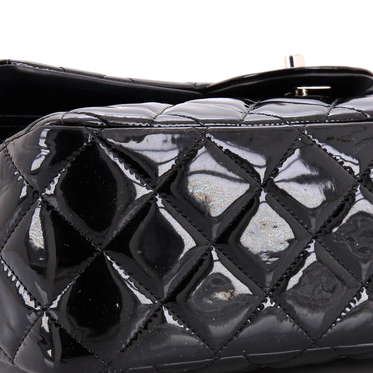 Classic Double Flap Bag Quilted Patent Jumbo - Deep Luxury