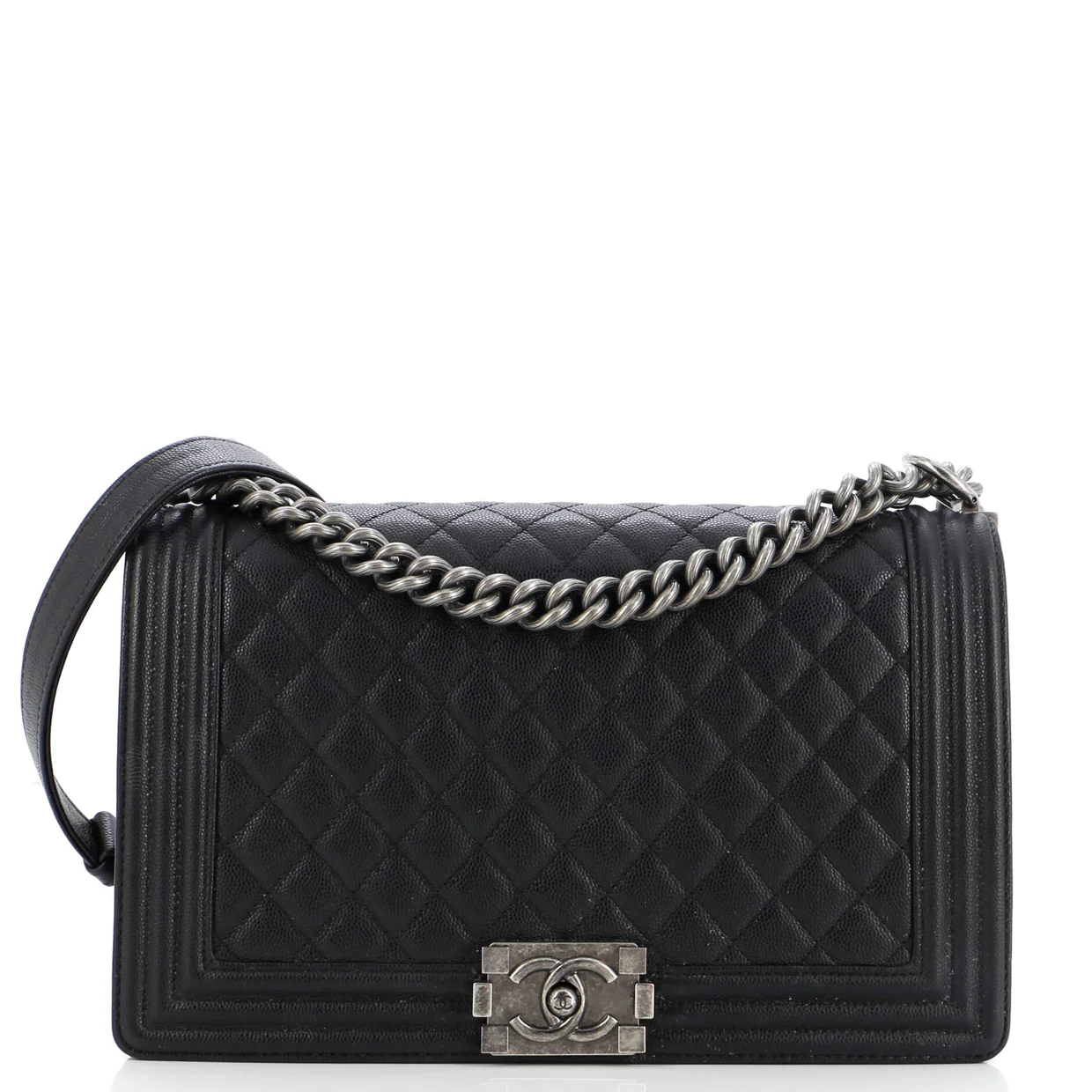 Boy Flap Bag Quilted Caviar New Medium - Deep Luxury