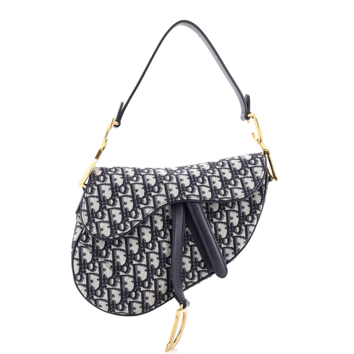 Saddle Handbag with Strap Oblique Canvas Medium - Deep Luxury