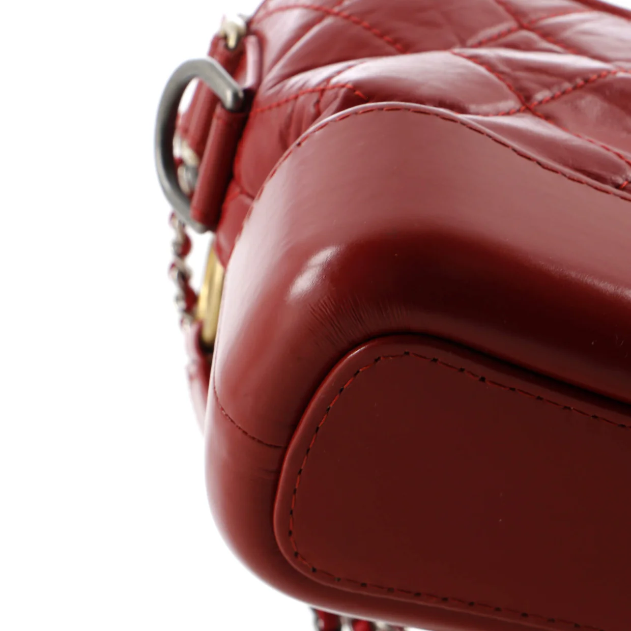 Gabrielle Hobo with Logo Handle Quilted Aged Calfskin Small - Deep Luxury