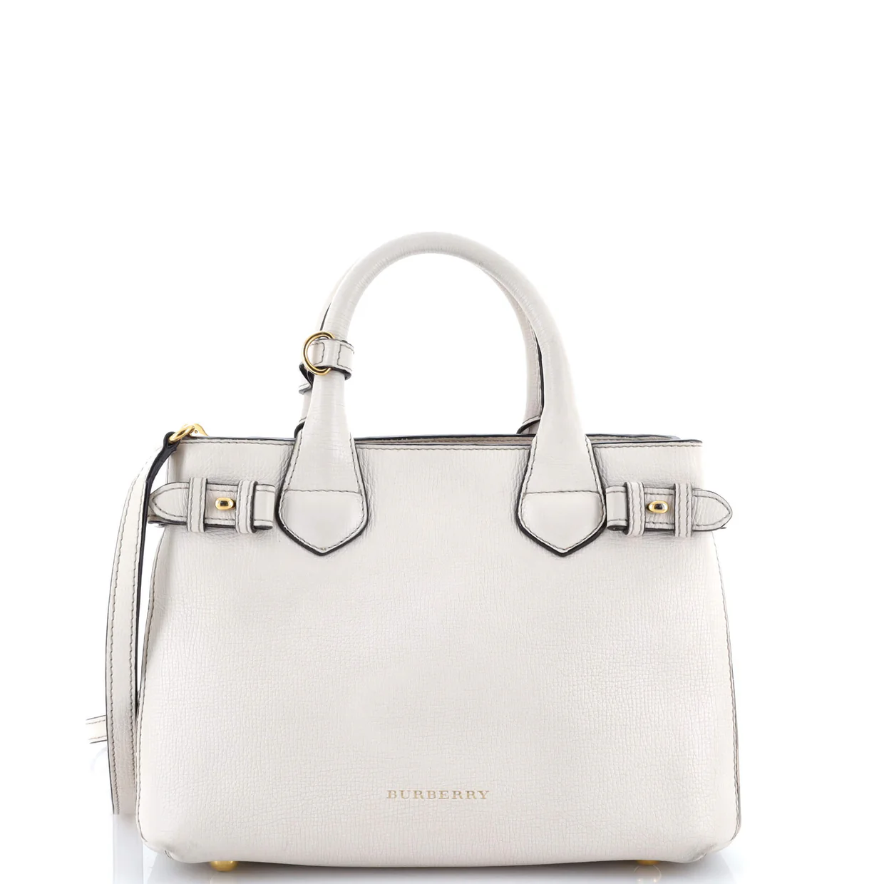 Banner Tote Leather and House Check Canvas Small - Deep Luxury