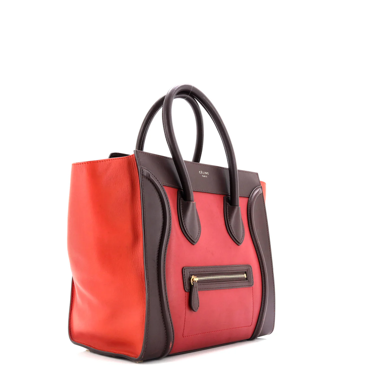 Tricolor Luggage Bag Leather Mini - Deep Luxury